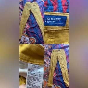 Old Navy rockstar jeans yellow